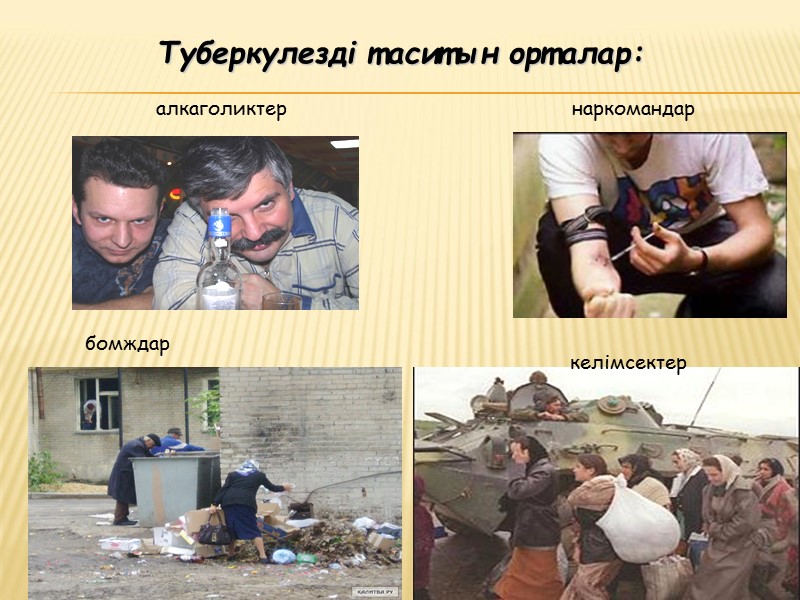 бомждар келімсектер алкаголиктер наркомандар Туберкулезді таситын орталар: